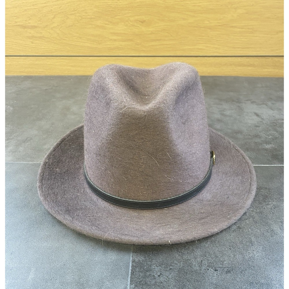 VTG Kashmir Women's Designer Collection Fedora Soft Brown Hat Size 6 7/8